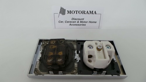 AUTOCARAVANA/CARAVANA CBE/CLINE TOMA 240 VOLTIOS E INTERRUPTOR ÚNICO 12 VOLTIOS CARA CROMADA - Imagen 3 de 4