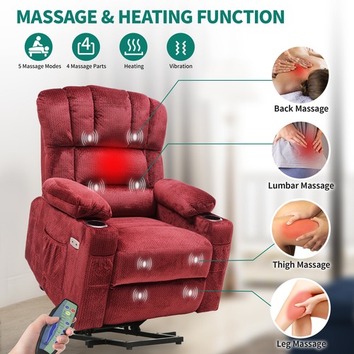 Elderly Power Lift Recliners Chair with Heat and Massage Electric Recliner Chair - Picture 6 of 9