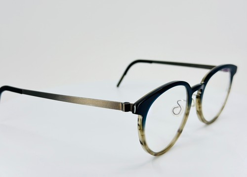 LINDBERG ACETANIUM 1043 030/BF1I AI06 Black Tan Round Eyeglasses 49-19-135 B:42 - Picture 2 of 9