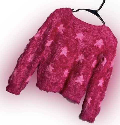 Pink Fuzzy Star Sweater Size 14/16 - Picture 2 of 4