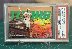 Adley Rutschman 2023 Topps Chrome Titans RC Green Refractor /99 RC PSA 10 #CT-10