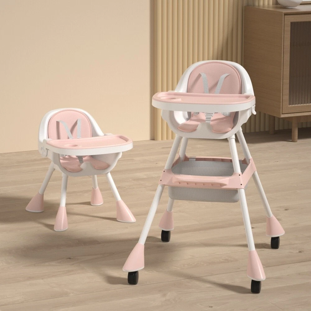 Baby High Chair Toddler Feeding Seat – 2 Heights with Removable Tray in Pink
Opens in a new window o
