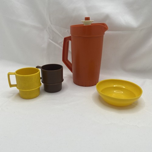 Vintage Tupperware Kinder Spielkrug eine Schüssel und zwei Tassen
