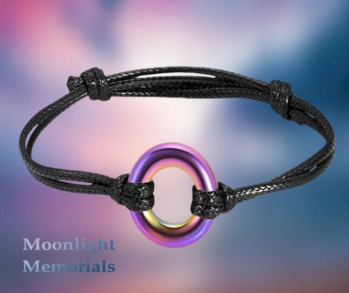 New Circle Nylon Cremation Memorial Urn Ashes Bracelet - Picture 10 of 11