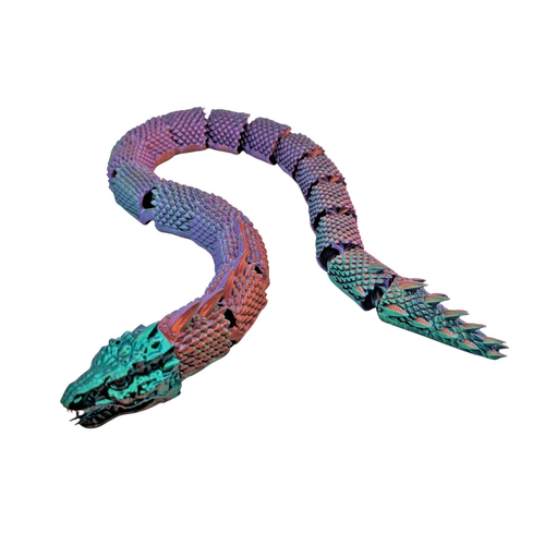 Dragon Snake Fidget Toy - Articulated Basilisk 3D Printed Moving Jaw - Picture 6 of 10