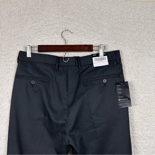 Pole Plus Pants Mens 32x30 Black Dress Slacks Professional Career Office - Imagen 5 de 14