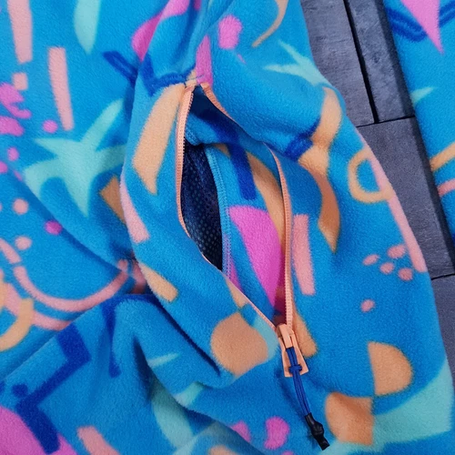 CHUBBIES The Apres Party 1/4 Zip Fleece Sweater Jacket Mens Size 2XL Blue Pink image 4