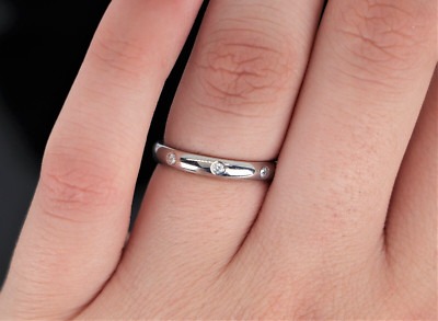 1.400 $ Benchmark 14K Weißgold 3 mm Einfassung Diamant Ewigkeit Ehering Ring 6