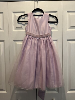 American Princess Formal Children Dress Girls Size 7 in Lilac Purple with beads