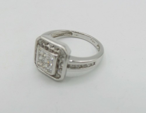.75CT Zales Diamond Halo Solitaire Wedding Engagement Bridal Ring 14K White Gold - Picture 7 of 9