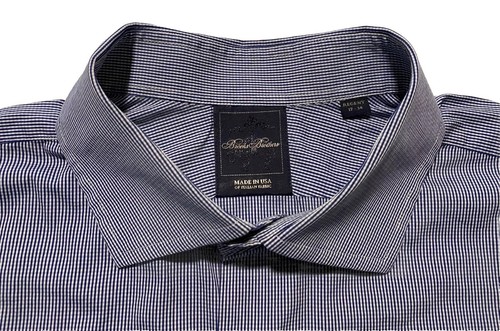 Brooks Brothers Regent Plaid Long Sleeve Men Shirt 17-34 Italian Fabric USA EUC - Picture 6 of 17