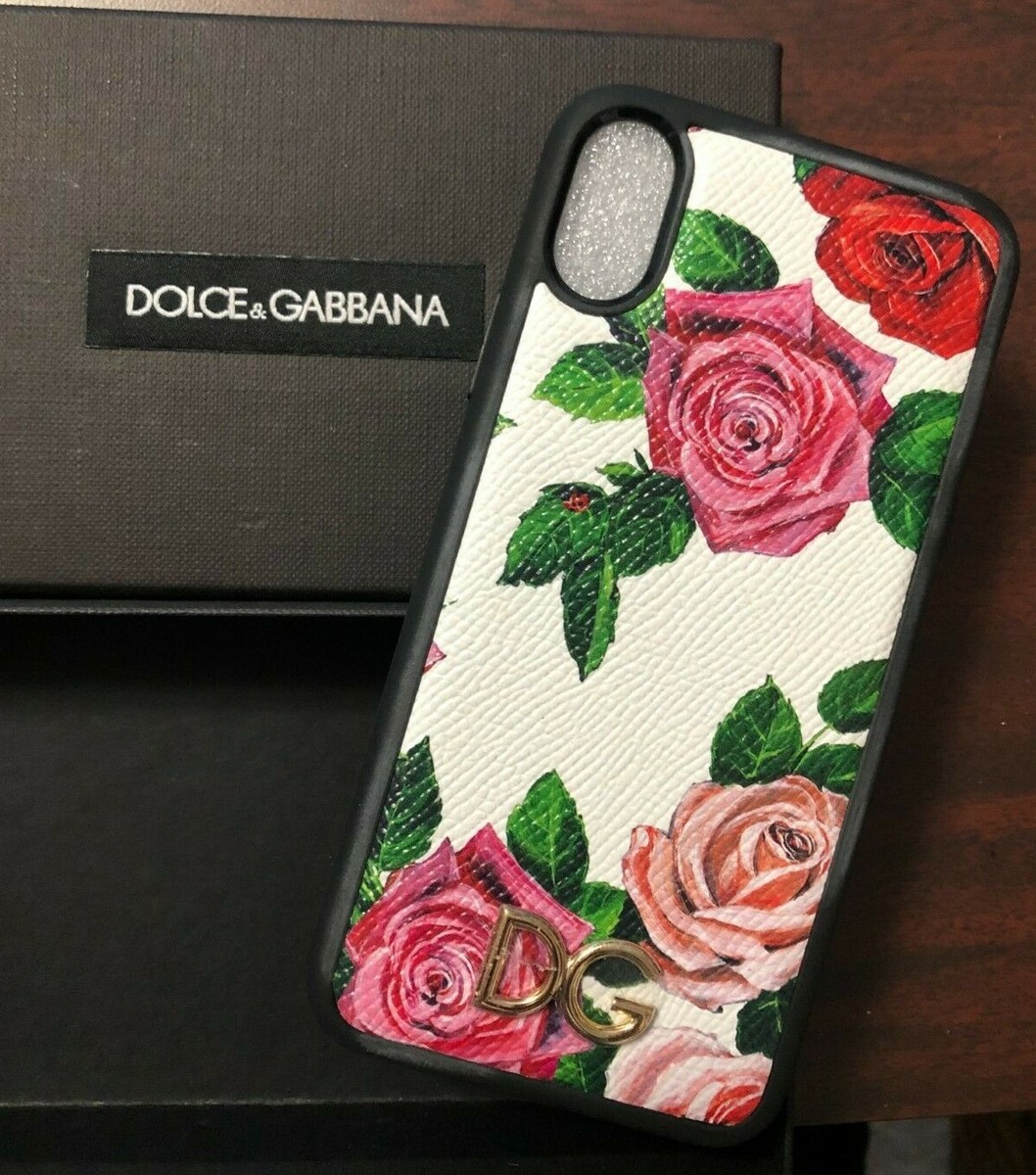 New Dolce Gabbana Dauphine Rose Flower iPhone X Phone Case BI2408 AZ720
