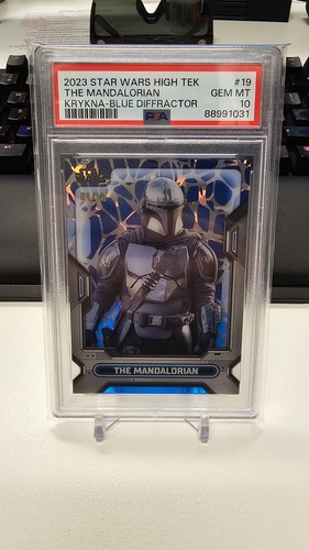 2023 Topps Star Wars High Tek The Mandalorian Krykna blue diffractor /50 PSA 10 - Picture 1 of 2