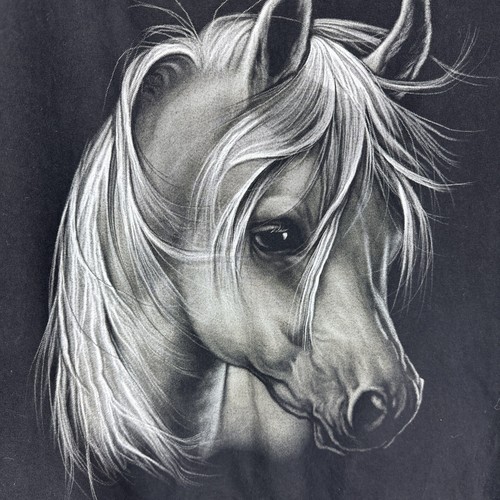 Hero Buff Horse Animal Nature Wildlife Graphic T Shirt XXL Black Double Sided - Picture 15 of 17