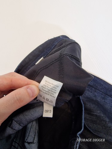 Men's Baggy Blue Straight Denim Selvedge Pants Mid Rise Size 12 - Picture 16 of 16