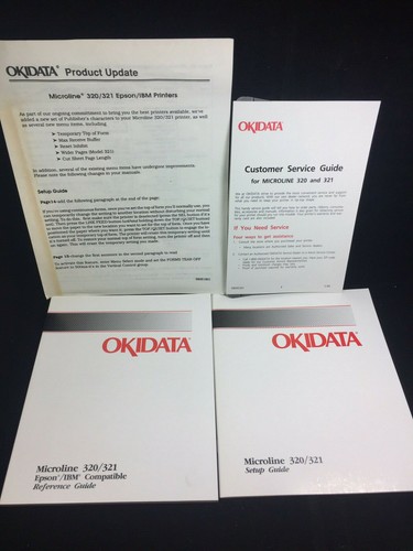 THREE 1989 OKIDATA MICROLINE EPSON/IBM COMPATABLE PRINTERS 320/321 USER GUIDES - 第 1/2 張圖片