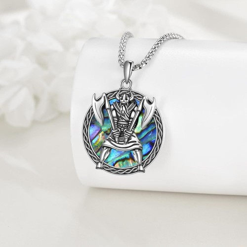 Viking Warrior Necklace Sterling Silver Pendant Faith Jewelry Gift for Men Women - Picture 4 of 6