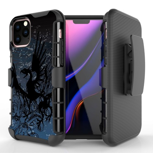 Hybrid Dual Layer Case w/Stand+Holster Clip Cover for iPhone 11 Pro - Picture 22 of 49
