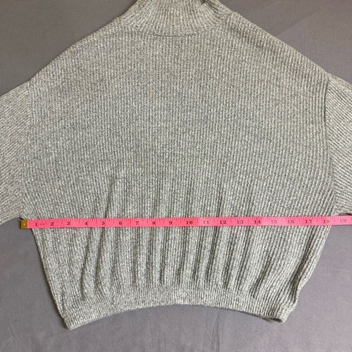 Garage Oberteil Damen XS Ripp Cropped Langarm Mock Neck Strick Pullover Shirt Grau - Bild 6 von 8