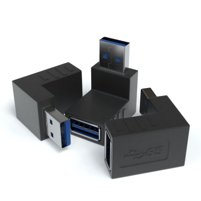 3x USB 3.0 Angle Adapter 270° Degree Angle Adapter A Male to A Female- 3x USB 3.0 Angle Adapter 270° Degree Angle Adapter A Male to A Female-