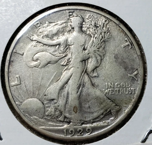 1929S Reverse Walking Liberty Half Dollar Nice VF+ Graded Fairly