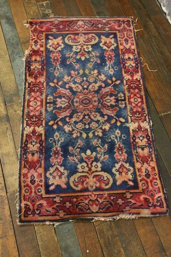 Vintage Tribal Rug or Mat 4ft X 27" Old Estate Find Vintage living room Tapestry - Picture 1 of 12