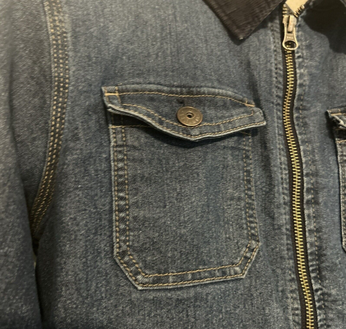 Oshkosh B’gosh Youth Size 14 Full Zip Denim Lined Jacket w/Corduroy Collar - Picture 4 of 7