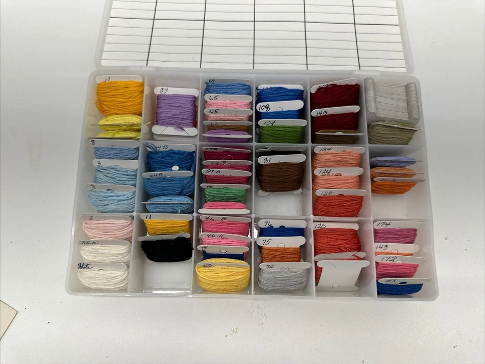 Large Lot of Carded Embroidery Floss  Multicolor w/ Organizer - Image 4 of 4