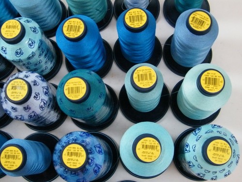 (27) ROBINSON - ANTON RA EMBROIDERY THREAD 5500 YDS RAYON SHADES OF BLUE / TEAL - Picture 6 of 9