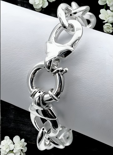 Classic 8 Inch 925 Sterling Silver Rolo Link Bracelet Lightweight 1499 - Picture 2 of 4