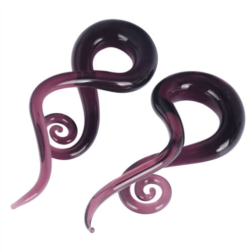 2x Glas Spirale Kegel Stecker Twist Dehner Hänger Ohrringe Ohr Messgeräte 4g-14mm - Bild 22 von 28