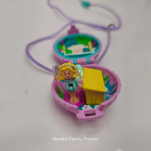 Vintage 1993 Polly Pocket Bluebird Fairy Heart Locket Purple