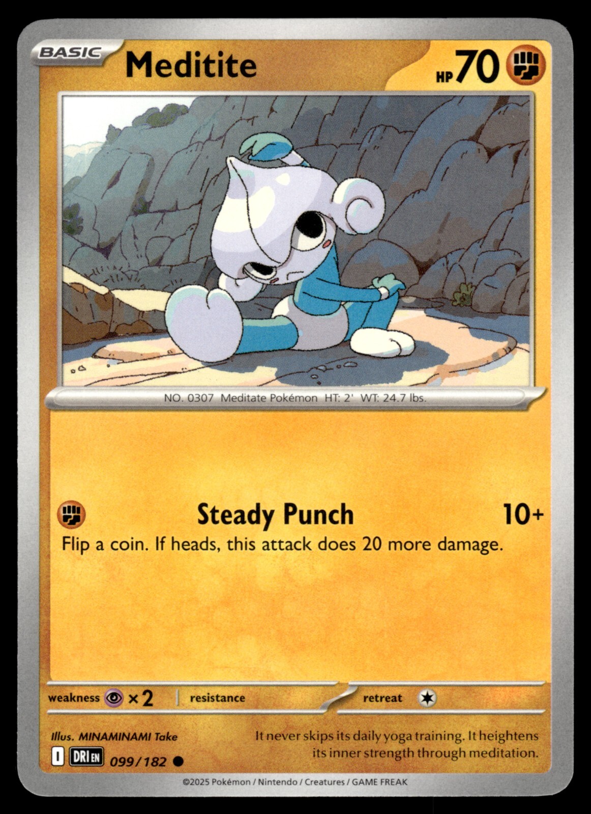 MEDITITE - 099/182 - DESTINED RIVALS DRI C/UC POKEMON - NM