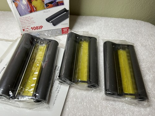 photo printer 3 Ink cartridges And paper packs KP-108P Genuine Canon Selphy - Picture 7 of 12