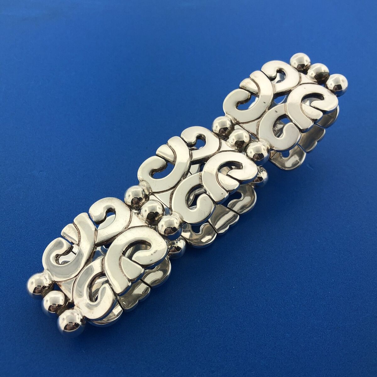 Taxco Hector Aguilar Aztec Panel Bracelet | Vintage Sterling