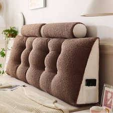 Triangular Headboard Pillow w/2 Neck Rolls Ba...