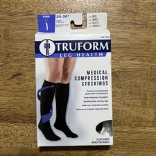 Truform Small Medical Compression Stockings 20-30 mmHg Below Knee Black One Pair