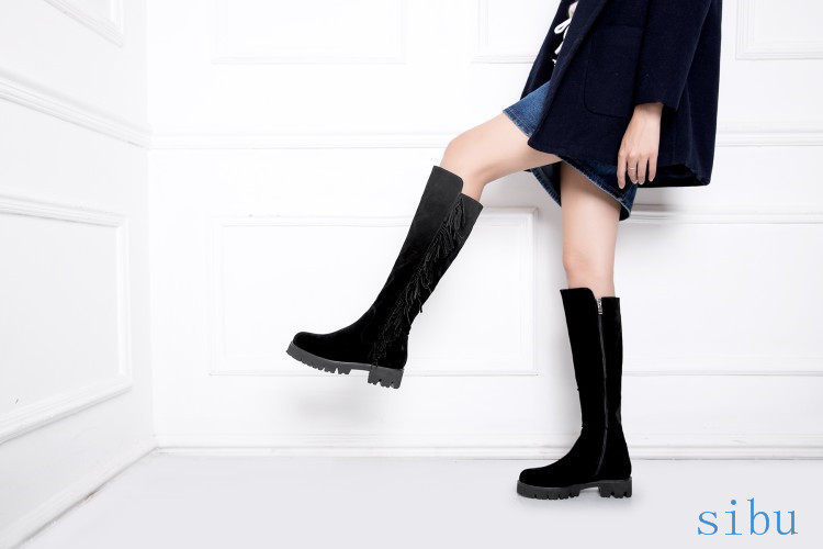 Para mujer con borlas de la la la rodilla botas altas tacón lateral de cremallera llanura sólido Zapatos de gamuza punta rojoonda db4583 Para mujer con borlas de la la la rodilla botas altas tacón lateral de cremallera llanura sólido Zapatos de gamuza punta rojoonda db4583
