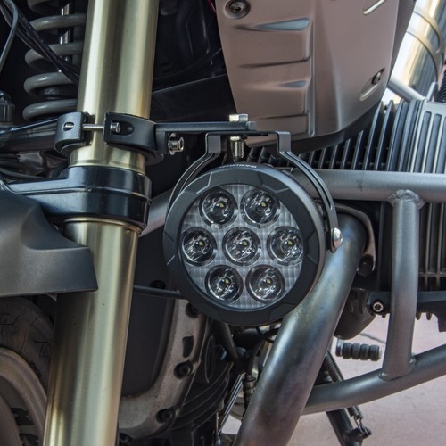 2 Motorrad Zusatzscheinwerfer Halter 38-60mm METALL Plug&Play Universal - Bild 4 von 14
