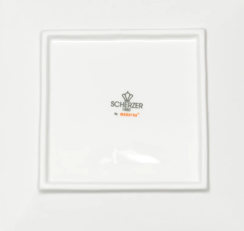 Scherzer Set 6 Tazze Tazzine Caffè in Porcellana Bianco Top Square Coffee Cups, fotografia 5 di 5