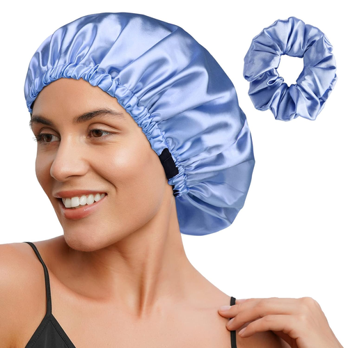 Double Layer Satin Bonnet Silk Bonnet Adjustable Hair Bonnet for Sleeping Hair B - Picture 5 of 6