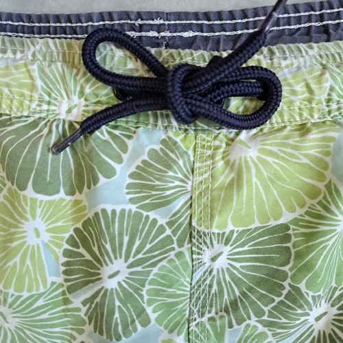 Tailor Vintage Mens Swim Trunks Large Floral Print Green Hawaiian Boardshorts - Picture 3 of 12