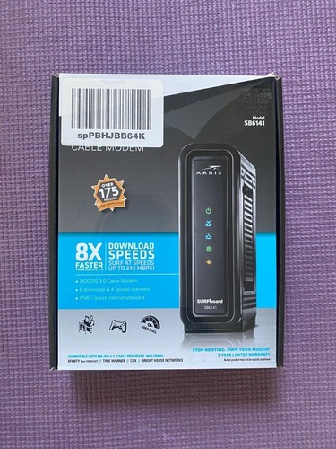 ARRIS SURFboard SB6141 Docsis 3.0 Cable Modem | Unopened Brand New Condition ! - Picture 1 of 4
