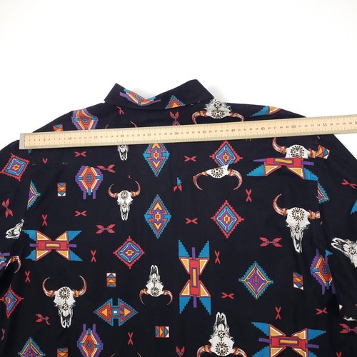 Wrangler Vintage Western Shirt 3XL Tall Aztec Skull Native Cowboy X Long Tails - Picture 14 of 21