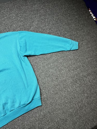 Vintage Charlotte Hornets Sweater Mens Size L Blue Logo 7 Crew Neck Long Sleeve - Picture 11 of 11
