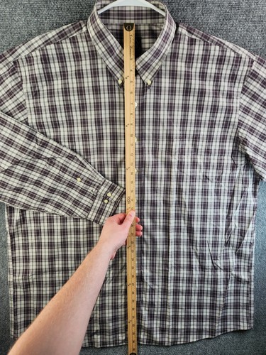 NWD Jos A Bank Travelers Collection Men XXL Brown Plaid Long Sleeve Button Up - Picture 3 of 18
