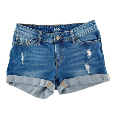 BDJ Jean Shorts Womens 25 Alexa Shortie Ripped Cuffed Stretch Denim