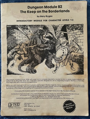Dungeons & Dragons Dungeon Modul B2 "Keep on the Borderlands" Gary Gygax 1981 - Bild 1 von 10