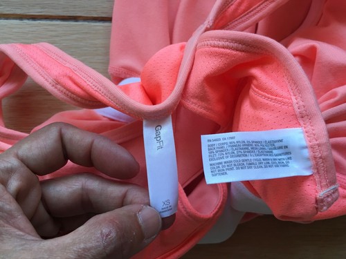 GAPFIT Womens New XS Neon Orange Forgiving Built-in Bra Sleeveless Tank Tee Top - Picture 10 of 10
