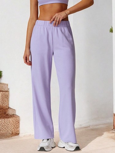 Women's Elastic Waist Wide Leg Sweatpants With Pockets For Lounge And Casual Wea - Bild 23 von 29